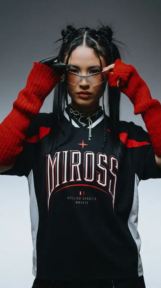 MIROSS Atelier Sportie baseball jersey — red gloves editorial